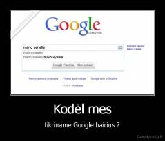 Kodėl mes - tikriname Google bairius ?