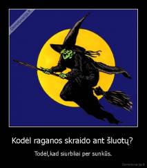 Kodėl raganos skraido ant šluotų?  - Todėl,kad siurbliai per sunkūs.