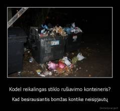 Kodel reikalingas stiklo rušiavimo konteineris? - Kad besirausiantis bomžas kontike neisipjautų