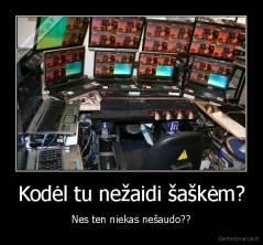 Kodėl tu nežaidi šaškėm? - Nes ten niekas nešaudo??