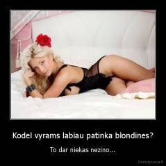 Kodel vyrams labiau patinka blondines? - To dar niekas nezino...