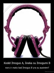 Kodėl žmogus A, šneka su žmogumi B - nors ir mato kad žmogus B yra su ausinėm?