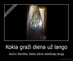 Kokia graži diena už lango - Jaučiu šiandien žaisiu pilnai atsidaręs langą