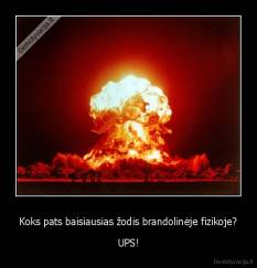 Koks pats baisiausias žodis brandolinėje fizikoje? - UPS!