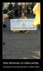 Koks skirtumas, ko siekia partija,  - svarbiausia yra proga pasirodyti ir gražus veidas 