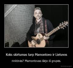 Koks skirtumas tarp Mamontovo ir Lietuvos - rinktinės? Mamontovas išėjo iš grupės.