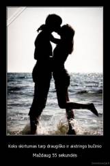 Koks skirtumas tarp draugiško ir aistringo bučinio - Maždaug 55 sekundės