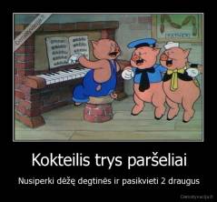 Kokteilis trys paršeliai - Nusiperki dėžę degtinės ir pasikvieti 2 draugus