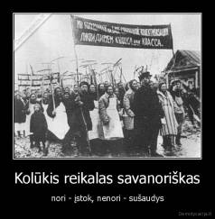 Kolūkis reikalas savanoriškas - nori - įstok, nenori - sušaudys