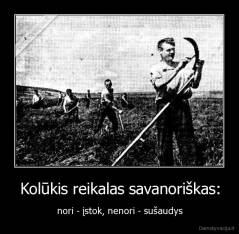 Kolūkis reikalas savanoriškas: - nori - įstok, nenori - sušaudys