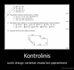 Kontrolinis - suolo draugo variantas visada bus paprastesnis