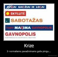 Krize - Ir normaliems pavadinimams gaila pinigu...