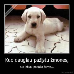 Kuo daugiau pažįstu žmones, - tuo labiau patinka šunys...