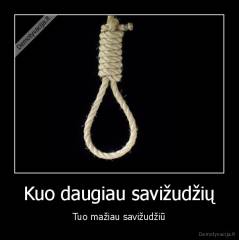 Kuo daugiau savižudžių - Tuo mažiau savižudžiū