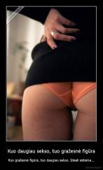 Kuo daugiau sekso, tuo gražesnė figūra - Kuo gražesnė figūra, tuo daugiau sekso. Ideali sistema...