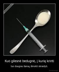 Kuo gilesnė bedugnė, į kurią krinti - tuo daugiau šansų išmokti skraidyti.