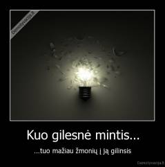 Kuo gilesnė mintis... - ...tuo mažiau žmonių į ją gilinsis