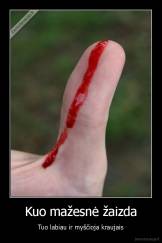 Kuo mažesnė žaizda - Tuo labiau ir myščioja kraujais