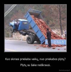 Kuo skiriasi priekaba vaikų, nuo priekabos plytų? - Plytų su šake neiškrausi.