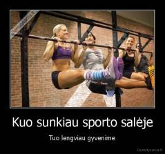 Kuo sunkiau sporto salėje - Tuo lengviau gyvenime