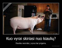Kuo vyrai skiriasi nuo kiaulių? - Kiaulės nevirsta į vyrus kai prigeria.