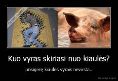 Kuo vyras skiriasi nuo kiaulės? - prisigėrę kiaulės vyrais nevirsta..