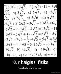 Kur baigiasi fizika - Prasideda matematika...