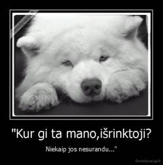 "Kur gi ta mano,išrinktoji? - Niekaip jos nesurandu..."