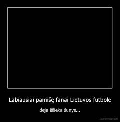 Labiausiai pamišę fanai Lietuvos futbole - deja išlieka šunys...