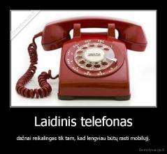 Laidinis telefonas - dažnai reikalingas tik tam, kad lengviau būtų rasti mobilujį.