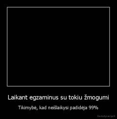 Laikant egzaminus su tokiu žmogumi - Tikimybė, kad neišlaikysi padidėja 99%