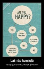 Laimės formulė - nejaugi ją taip sunku pritaikyti gyvenime?