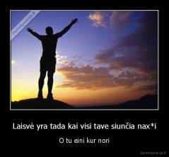 Laisvė yra tada kai visi tave siunčia nax*i - O tu eini kur nori