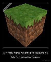 Last friday night I was sitting on pc playing mc - Katy Perry dainos tikroji prasmė