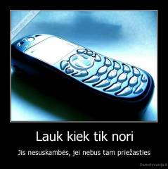 Lauk kiek tik nori - Jis nesuskambės, jei nebus tam priežasties