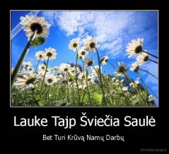 Lauke Tajp Šviečia Saulė - Bet Turi Krūvą Namų Darbų 