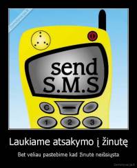 Laukiame atsakymo į žinutę - Bet vėliau pastebime kad žinutė neišsiųsta