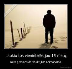 Laukiu tos vienintelės jau 15 metų - Nėra prasmės dar laukti,kas neimanoma.