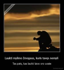 Laukti mylimo žmogaus, kuris tavęs nemyli  - Tas pats, kas laukti laivo oro uoste