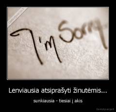 Lenviausia atsiprašyti žinutėmis... - sunkiausia - tiesiai į akis