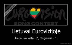 Lietuvai Eurovizijoje - Geriausia vieta - 2, blogiausia - 1