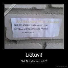 Lietuvi! - Gal Tinkeliu nuo odu?