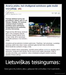 Lietuviškas teisingumas: - Darai gera kitų keleivių labui, galiausiai lieki primuštas ir turi susimokėti...