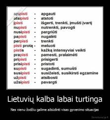 Lietuvių kalba labai turtinga - Nes vienu žodžiu galime aibūdinti visas gyvenimo situacijas