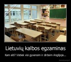 Lietuvių kalbos egzaminas - Kam eiti? Vistiek visi gyvensim ir dirbsim Anglijoje...