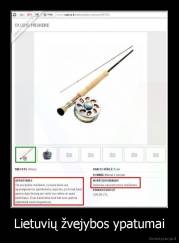 Lietuvių žvejybos ypatumai - 