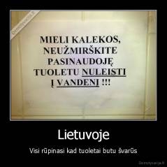 Lietuvoje - Visi rūpinasi kad tuoletai butu švarūs