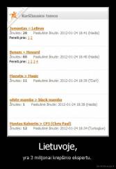 Lietuvoje, - yra 3 milijonai krepšinio ekspertu. 