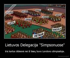 Lietuvos Delegacija "Simpsonuose" - tris kartus didesnė nei iš tiesų buvo Londono olimpiadoje.