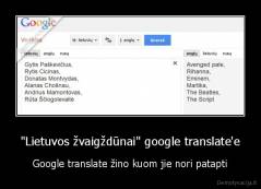 "Lietuvos žvaigždūnai" google translate'e - Google translate žino kuom jie nori patapti